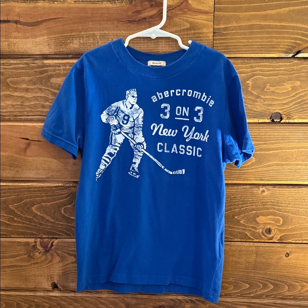 Abercrombie Kids Royal Blue Hockey Graphic Tee